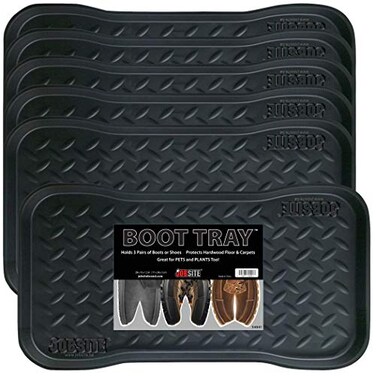 JobSite Heavy Duty Boot Tray, Multi-Purpose for Shoes, Pets, Garden - 15 x 28 Inch - 6 Trays
