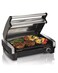 Hamilton Beach Electric Indoor Searing Grill with Viewing Window &amp; Adjustable Temperature Control to 450F, 118 sq. in. Surface Serves 6, Removable Nonstick Grate, Stainless Steel