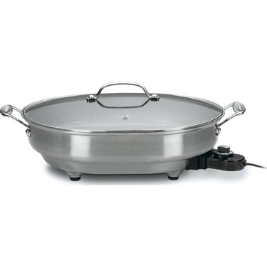 Cuisinart CSK-150 1500-Watt Nonstick Oval Electric Skillet,Brushed Stainless 18 IN