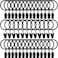 AMZSEVEN 40 Pack Curtain Rings with Clips, Drapery Clips with Rings, Drapes Rings 1.26 in Interior Diameter, Fits up to 1 in Curtain Rod, Black