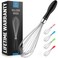 Zulay 11-Inch Stainless Steel Whisk - Balloon Whisk Kitchen Tool With Soft Silicone Handle - Thick Durable Wired Whisk Utensil For Blending, Beating, Whisking, Frothing, Stirring &amp; More (Black)