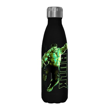 Marvel Hulk Glow 17 oz Stainless Steel Water Bottle, 17 Ounce, Multicolored