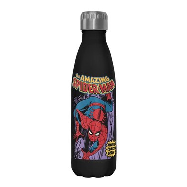 Marvel Spidey Cover 17 oz Stainless Steel Water Bottle, 17 Ounce, Multicolored