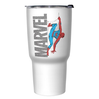 Marvel Spidey Logo 27 oz Stainless Steel Insulated Travel Mug, 27 Ounce, Multicolored