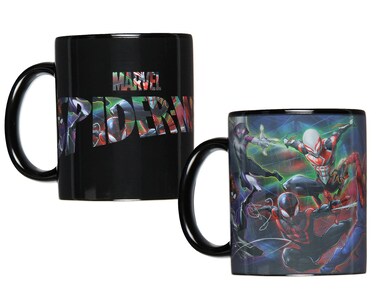 Marvel Spiderman Miles Morales Spider-Gwen Heat Reactive Color Changing Tea Coffee Mug Cup