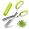Herb Scissors, X-Chef Multipurpose 5 Blade Kitchen Herb Shears Herb Cutter with Safety Cover and Cleaning Comb for Chopping Basil Chive Parsley (Green)