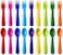 PLASKIDY Toddler Utensils Set of 18 Plastic Kids Utensils Forks and Spoons - BPA FREE/Dishwasher Safe Toddler Flatware Set Brightly Colored Children's Safe Silverewre Cutlery Set