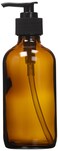 NaRaMax 8 oz Amber Glass Lotion / Soap Dispenser with Black Pump