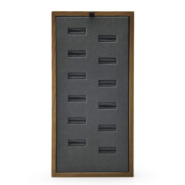 Oirlv Solid Wood Jewelry Display Tray 12 Slots Ring Holder Showcase Organizer(Grey)