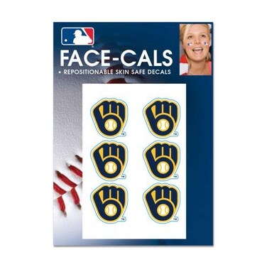 Wincraft MLB Milwaukee Brewers Face Tattoos, Team Colors, One Size