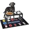 ADENGL Metal Raised Dog Bowl Stand for Large and Medium Dogs, Stronger Elevated Dog Bowls with Sprill Proof Mat, Dog Food &amp; Water Bowls 10" Tall Dog Feeder (42OZ-Stainless Steel Dog Bowls, Mat-16x24)