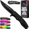 Safety Lock Pocket Knife - 3.4-inch Sharp Blade - Folding Tactical Black Knives with Aluminum Handle - Ideal Tool for EDC Camping Hunting Survival Work Hiking - Birthday Gifts for Men &amp; Women 6681