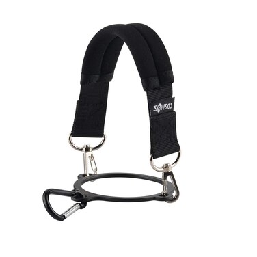 CM Water Bottle Handle Strap Carrier Handle Neoprene Holder Strap with Carabiner for Wide Mouth Bottles, Fits 12 oz to 64 oz Bottle, Black Color