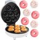 Mini Donut Maker- Electric NonStick Surface Makes 7 Small Doughnuts- Decorate Frost Ice Your Own for Kid Friendly Baked Dessert Treat- Unique Baking Activity for Adults, Galentines Brunch Gift for Her