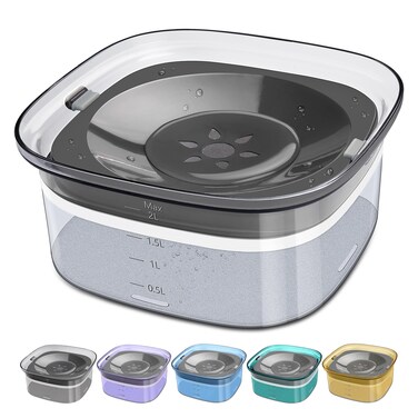 UPSKY 70oz Dog Water Bowl 2L No Spill Dog Bowl Large Capacity Spill Proof Slow Water Feeder, No Splash Dog Bowl Pet Water Dispenser Vehicle Carried Travel Slow Drinking Bowl for Messy Drinkers, Cats