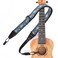 Eyeshot Ukulele Strap No Drill, Adjustable Double J Hook Clip on Uke Shoulder Strap, Hawaiian Jacquard Blue Flower Hands Free Ukelele Strap, Easy to Use and Fit Most Standard Uke Sizes