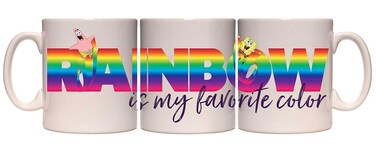 Spongebob Squarepants Rainbow Ceramic Coffee Mug 11 Oz. Beverage Cup