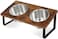 KEVIDEAWL Elevated Dog Bowls for Small Medium Dogs, Wood Raised Dog Bowl Stand with 2 Stainless Steel Deep Bowls, Dog Food and Water Bowls, Anti Vomit, Non-Slip Dogs Feeding Dishes
