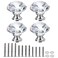 Mtsooning 40mm Crystal Glass Knob, 4PCS Diamond Shape Pulls, Clear Glass Drawer Handle for Closet Cabinet, Kitchen Bathroom Cupboards, Dresser, Bookcase, Wardrobe