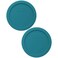 Pyrex 7201-PC Turquoise Round 4-Cup Plastic Food Storage Lid - Original Genuine Pyrex Lids -Made in the USA - 2 Pack
