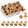 40Pcs Wood Push Pins, Thumb Tacks for Decorative, Wooden Pins and Tacks, Cork Board Thumbtacks, Cute Thumbtack for Wall and Bulletin Board, Map Pins