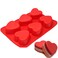X-Haibei Love 6 Heart Shape Silicone Mold Lotion Bars Soap Moulds Cake Muffin Baking Deep Cavity 4oz per Cell