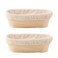 DOYOLLA Bread Proofing Baskets Set of 2 10 inch Oval Shaped Dough Proofing Bowls w/Liners Perfect for Professional &amp; Home Sourdough Bread Baking