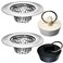 4 Pack - Bathroom Sink Strainers and Stopper Plug Combo - 2.125" Top / 1" Basket, Stainless Steel Strainers and Rubber Plug Stopper for Standard Bathroom, Utility, Slop, Lavatory and RV Sink