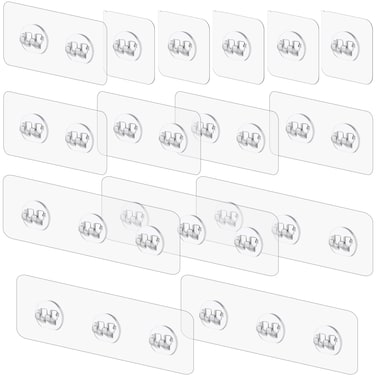 vivinin 15 Pack Shower Caddy Adhesive Replacement, Shower Shelf Adhesive No Drilling, Adhesive Shower Hooks Strong Adhesive, Adhesive Hooks for Showe Caddy, Soap Holder, and Kitchen Racks