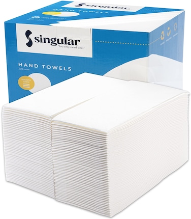 AMERICAN HOMESTEAD Disposable Hand Towels for Bathroom - White LinenLike Guest Napkins - Ideal Paper Dinner Napkins or Bathroom Towels for Guests - 200 Count - Smooth - 15.5" x 12