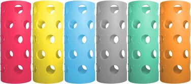Brieftons Silicone Sleeves: 6-Pack Insulated Anti-Slip Protection Covers, Ultra Thick &amp; Durable, Better Than Neoprene &amp; Rubber, Also Perfect for Aquasana, Pratico Kitchen, Epica &amp; Other Glass Bottles