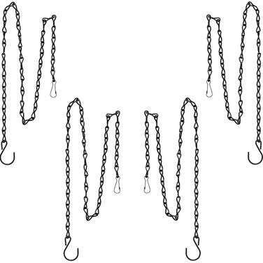 Outus Hanging Chain for Hanging Bird Feeders, Birdbaths, Planters and Lanterns, 4 Pack (35 Inch, Black)