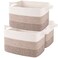 OIAHOMY Storage Basket, Woven Baskets for Storage, Cotton Rope Basket for toys,Towel Baskets for Bathroom - Pack of 3, Gradient Yellow