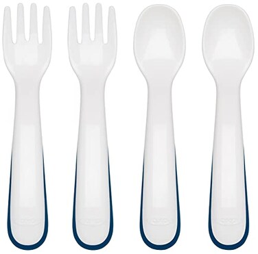 OXO Tot Plastic Fork &amp; Spoon Multipack - Navy , 4 Piece Set