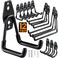 HUPBIPY 12 Pack Garage Hooks Heavy Duty Utility Steel with Anti-Slip Coating Wall Mount Storage Organizer for Hanging Power and Garden Tools, Ladders, Hose, Bikes, Ropes, Bulk Items, and More