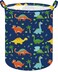 ACMUUNI 19.7 Inch Dinosaur Round Kids Laundry Clothes Hamper Dino Laundry Basket with Handles,Baby Toys Storage Organizer Bins Laundry Gift Basket for Boys and Girls Room, Bedroom Decor