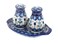Blue Rose Polish Pottery Savannah Salt &amp; Pepper Shakers with Tray