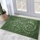 Bulijojo Front Door Mat Outdoor Entrance,Durable Heavy Duty Welcome Mat,Thick Absorbent Natural Rubber Non Slip Mat,Welcome Entryway Rug Green, 17"x30