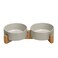 SPUNKYJUNKY Ceramic Dog and Cat Bowl with Wood Stand Non-Slip Matte Glaze Weighted Food Water Set for Cats &amp;Small Dogs 13.5OZ