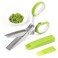 Herb Scissors, Kitchen Shears with 5 Blades and Cover, Multipurpose Cutting Herb Stripper, Kitchen Shears Dishwasher Safe, Kitchen Scissors for Cutting Herbs and Papers, Green