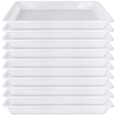 10 Pack Plastic Art Trays,Activity Crafts Tray,Organizer Tray,Serving Tray for Home,School,Kids,DIY Projects,Painting,Beads (White)