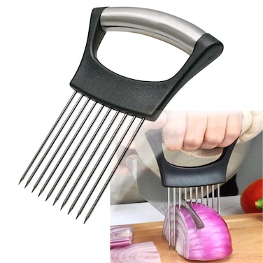 Stainless Steel Onion Holder for Slicing,Onion Slicer Holder,Onion Cutter for Slicing of Onions,Tomatoes,Avocados,Eggs and Other Vegetables,KItchen Utensils