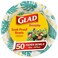 Glad Disposable Heavy Duty Cut Resistant Microwave Safe Paper Bowls with Palm Leaves Design for Hot Soup and Ice Cream for Everyday Use, 16 Oz, 50 Count