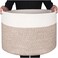 MINTWOOD Design Extra Large 22 x 14in Decorative Blanket Basket for Living Room, Laundry Basket, Woven Cotton Rope Basket, Dog Toy Storage Bin Baskets, Round Basket for Pillows Towels, Light Brown