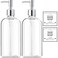 Clear Soap Dispenser with Rust Proof Pump, Waterproof Labels (2 Pack,16 Oz), Soap Dispenser Bathroom, Plastic Hand Soap Dispenser, Dish Soap Dispenser for Kitchen
