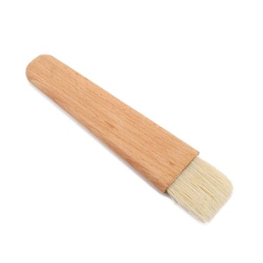 Wooden Baking Cooking Basting Brush Heat Resistant Pastry BBQ Marinade Brushes Cakes Meat Desserts Oil Sauce Butter Kitchen Tool(Flat Handle)