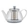 BonJour Silver Borosilicate Teapot, 1 Piece, Glass with Metallic Detailing