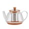 BonJour Copper Borosilicate Teapot, 1 Piece, Glass with Metallic Detailing