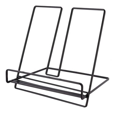 Book Stand Universal Desktop Sturdy Tablet Stand Cook Recipe Holder Lightweight Reader Tool(Black)