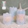 Silverstro Ocean Flameless Candles Remote Carved Seashell Real Wax Flicker Battery Operated Candles for Home Party Wedding Nautical Thanksgiving Christmas Decor - Set of 3(Blue)